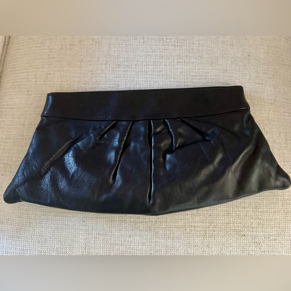 Lauren Merkin Black Leather clutch bag